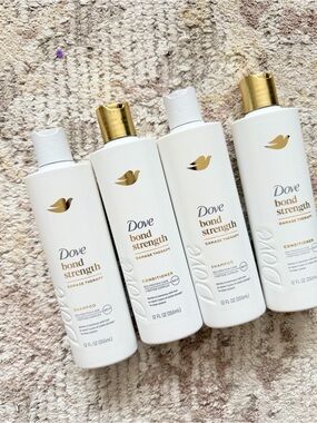 Dove Bond Strength Shampoo & Conditioner Set in White with Gold Accents